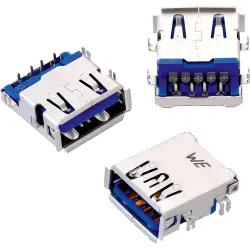 USB-A socket, 9 pole, USB 3.0, solder connection, 692121130100