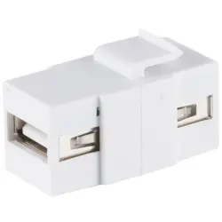 Keystone connector, USB socket type A 2.0 to USB socket type A 2.0, straight, BS08-10043