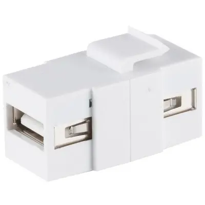Keystone connector, USB socket type A 2.0 to USB socket type A 2.0, straight, BS08-10043 - 1
