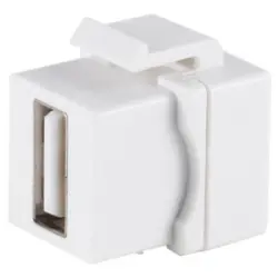 Keystone connector, USB socket type A 2.0 to USB socket type A 2.0, straight, short, BS08-10044