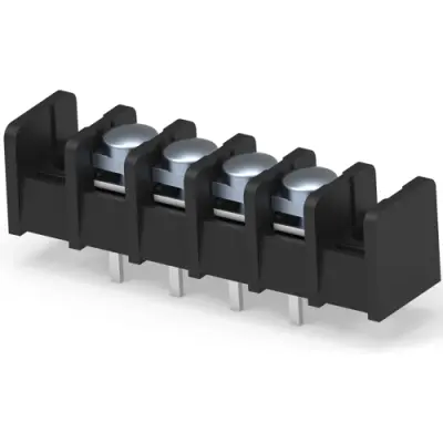 PCB terminal, 4 pole, AWG 22-12, 20 A, screw connection, black, 6-1437667-1 - 1