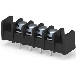 PCB terminal, 4 pole, AWG 22-12, 20 A, screw connection, black, 6-1437667-1