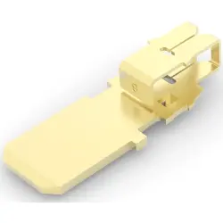 Uninsulated flat plug sleeve, 6.35 x 0.8 mm, 0.25 to 0.36 mm², AWG 30 to 27, brass, 63132-2