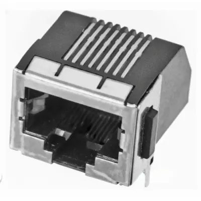 Socket, RJ45, 8 pole, 8P8C, Cat 3, solder connection, through hole, 6368018-1 - 1