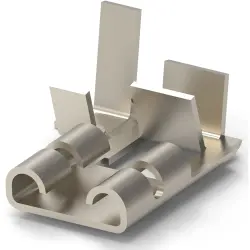 Uninsulated flat plug sleeve, 6.35 x 0.81 mm, 0.82 to 2.08 mm², AWG 18 to 14, steel, nickel-plated, 63901-3
