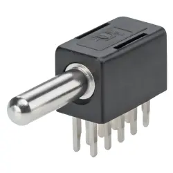 Pin header, 1 pole, pitch 2.54 mm, angled, black, 6643228-1