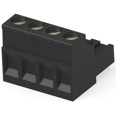 PCB terminal, 4 pole, pitch 5.08 mm, AWG 30-12, 15 A, cage clamp, black, 796635-4 - 1