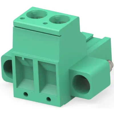 PCB terminal, 2 pole, pitch 5 mm, AWG 30-12, 15 A, cage clamp, green, 796858-2 - 1