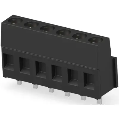 PCB terminal, 6 pole, pitch 5.08 mm, AWG 30-12, 17.5 A, cage clamp, black, 796949-6 - 1