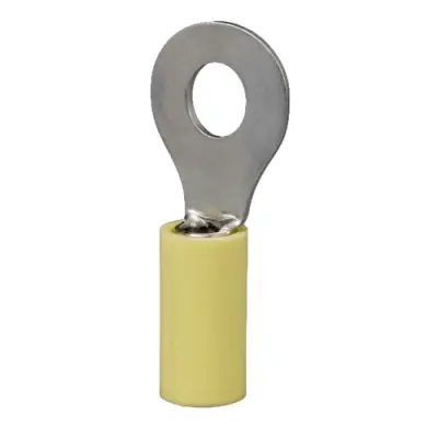Insulated ring cable lug, 2.26-6.64 mm², AWG 12 to 10, 6.73 mm, M6, yellow, 8-35273-2 - 1