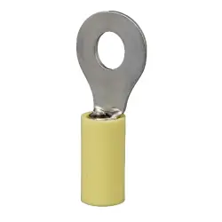 Insulated ring cable lug, 2.26-6.64 mm², AWG 12 to 10, 6.73 mm, M6, yellow, 8-35273-2