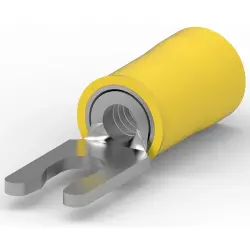 Insulated forked cable lug, 3.0-6.0 mm², AWG 12 to 10, 3.56 mm, M3.5, yellow, 8-52941-2