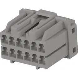 Socket, 12 pole, straight, 2 rows, gray, 917635-6