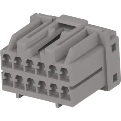 Socket, 12 pole, straight, 2 rows, gray, 917635-6 - 1