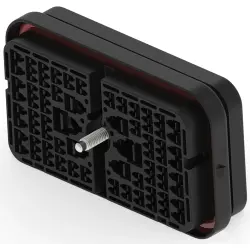 Socket, 102 pole, straight, 16 rows, black, DRB16-102SBE-L018