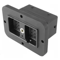 Socket, 24 pole, straight, 4 rows, black, DRC12-24PCE