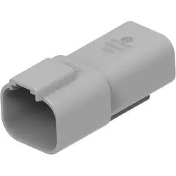 Socket, 4 pole, straight, 2 rows, gray, DT04-4P