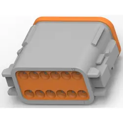 Socket, 12 pole, straight, 2 rows, gray, DT06-12SA