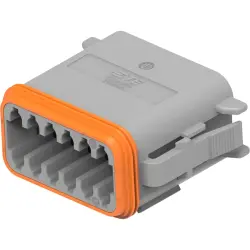 Socket, 12 pole, straight, 2 rows, gray, DT06-12SA-CE06