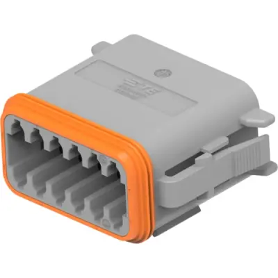 Socket, 12 pole, straight, 2 rows, gray, DT06-12SA-CE06 - 1