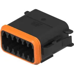 Socket, 12 pole, straight, 2 rows, black, DT06-12SB-CE06