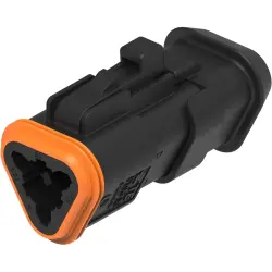Socket, 3 pole, straight, 2 rows, black, DT06-3S-EP11