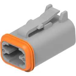 Socket, 4 pole, straight, 2 rows, gray, DT06-4S