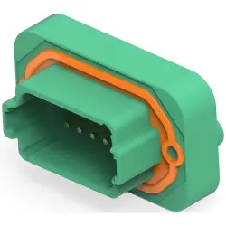 Connector, 12 pole, pitch 1.45 mm, straight, green, DT15-12PC-G003