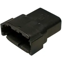 Socket, 12 pole, straight, 2 rows, black, DTM04-12PB