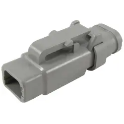 Socket, 2 pole, straight, 1 row, gray, DTM06-2S-E007