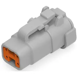 Socket, 4 pole, straight, 2 rows, black, DTM06-4S-C017