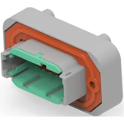 Connector, 12 pole, pitch 4.19 mm, angled, gray, DTM13-12PC