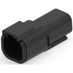 Socket, 4 pole, straight, 2 rows, black, DTMH04-4PC