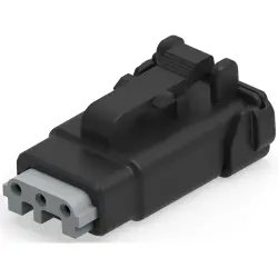Socket, 3 pole, straight, 1 row, black, DTMH06-3SA-E003