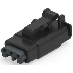 Socket, 3 pole, straight, 1 row, black, DTMH06-3SB
