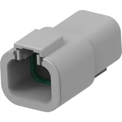 Socket, 4 pole, straight, 2 rows, gray, DTP04-4P