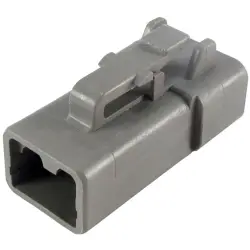 Socket, 2 pole, straight, 1 row, gray, DTP06-2S