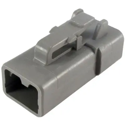 Socket, 2 pole, straight, 1 row, gray, DTP06-2S - 1