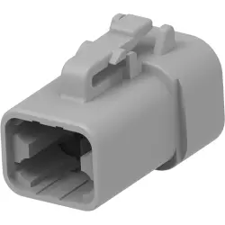 Socket, 4 pole, straight, 2 rows, gray, DTP06-4S