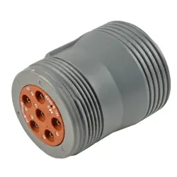 Socket, 6 pole, straight, gray, HD16-6-12S
