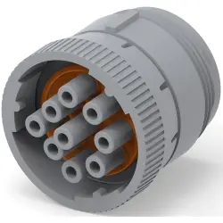 Socket, 9 pole, straight, gray, HD16-9-96S-C016