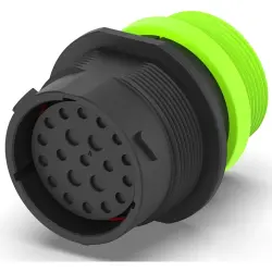 Socket, 21 pole, straight, black, HDP24-24-21SN-L015