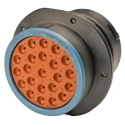 Socket, 23 pole, straight, black, HDP24-24-23PE