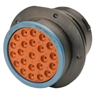 Socket, 23 pole, straight, black, HDP24-24-23PE - 1