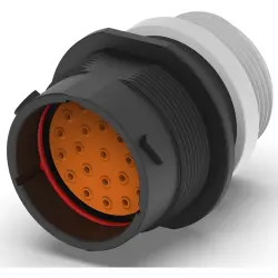 Socket, 23 pole, straight, black, HDP24-24-23PT-L015