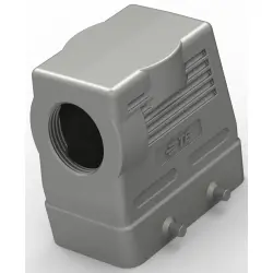 Housing, size HB10, die-cast aluminum, PG21, angled, clip locking, IP65, T1230105121-000