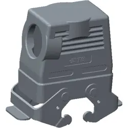 Housing, size HB10, die-cast aluminum, PG21, angled, clip locking, IP65, T1270102129-000