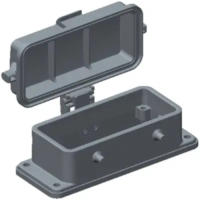 Housing, size HB16, die-cast aluminum, clip locking, IP65, T1430160000-000 - 1