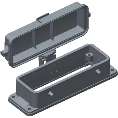 Housing, size HB24, die-cast aluminum, clip locking, IP65, T1430240000-000 - 1