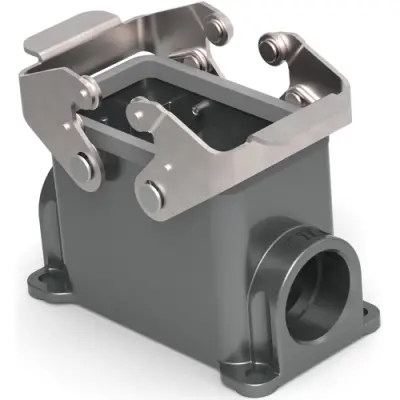 Housing, size HB10, die-cast aluminum, 2 x M25, angled, clip locking, IP65, T1440101225-000 - 1